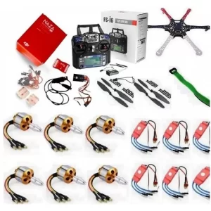 Hexacopter Drone Combo with DJI NAZA m lite and 6ch FlySky FS-I6 (Motor + ESC + Propeller + Flight Controller + Frame + TX-RX Flysky FSi6 + Belt)