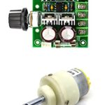 AEROKART INDIA 1pcs 12V 5 Kg-cm 200 RPM 6mm Shaft 5 Kg-cm Torque Geared DC Motor with 12V - 40V 10A PWM DC Motor Variable Speed Controlle