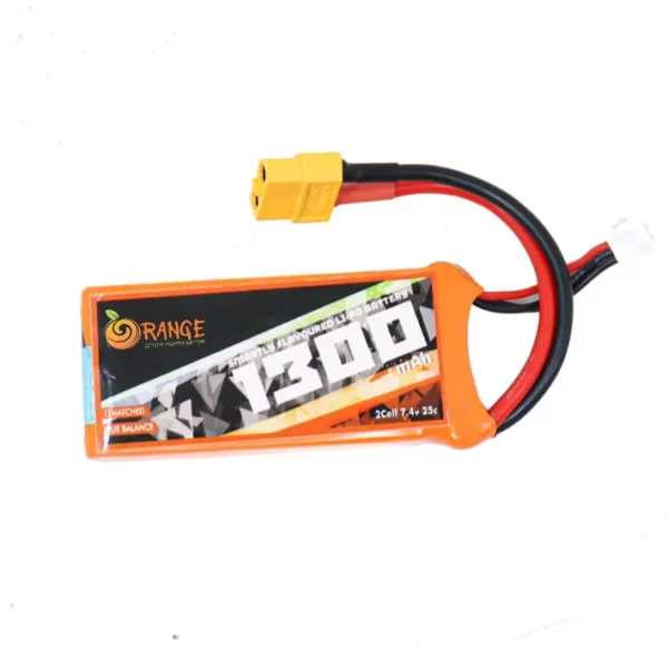 Orange 1300mAh 2S 25C/50C (7.4V) Lithium Polymer Battery Pack