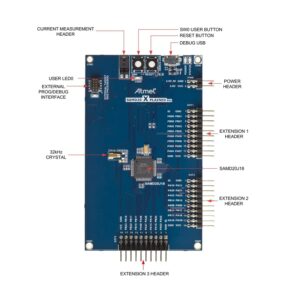 MICROCHIP ATSAMD20-XPRO Evaluation Kit, SAM D20 Xplained Pro Processor Based MCU, Mechanical Buttons, Extension Headers