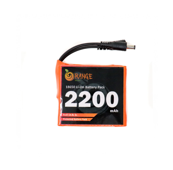 Orange ICR 18650 14.8V 2200mAh 2C 4S1P Li-Ion Battery Pack DC Jack Male – Female