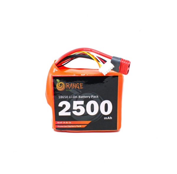 Orange NMC 18650 14.8V 2500mAh 3C 4S1P Li-Ion Battery Pack