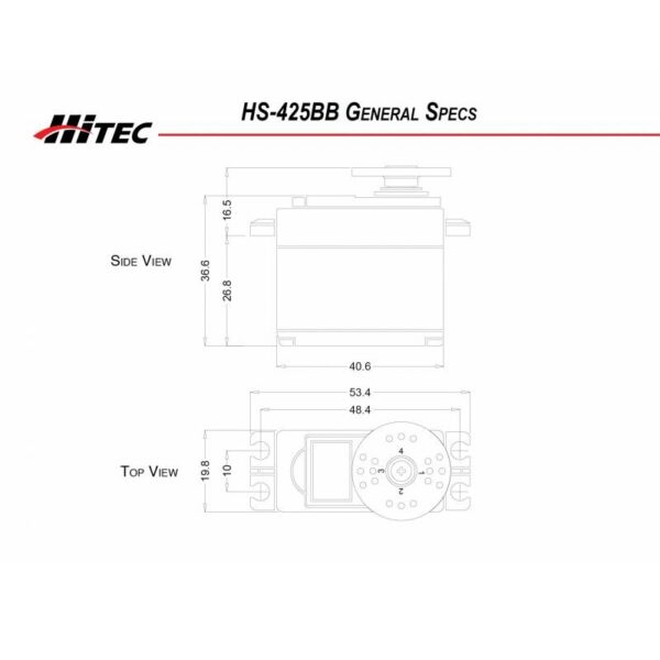 HiTec HS-225MG Metal Gear Mighty Mini Servo - Image 4