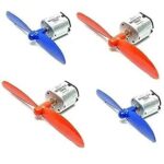 RS components 3.7V Mini Drone DC Motor 25000 RPM and with 55mm Propeller (2CW and 2 CCW) Pack Of 4pcs FOR KIDS, Alloy Steel ..Pack of 4