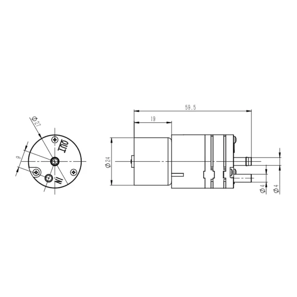 Kamoer 12V 0.32A 1100ml/min Mini Vacuum Pump - Image 3