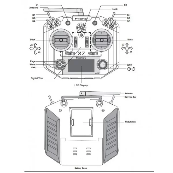 FrSky 2.4GHz Taranis Q X7 Access Transmitter (White) with R9M 2019 Module and R9MINI OTA Receiver - Image 5